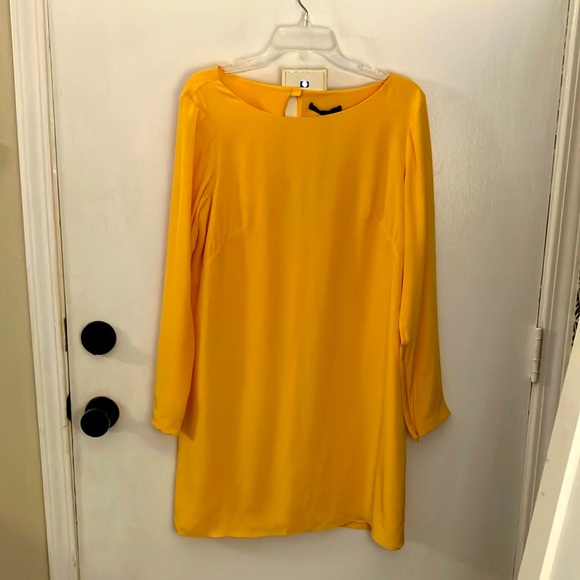 NWT Tibi Yellow Longsleeve 100% Silk Dress - Picture 1 of 13